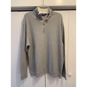 POLO GOLF Ralph Lauren Mens GRAY 1/4 Zip Pima Cotton‎ Long Sleeve Sweater Sz XL